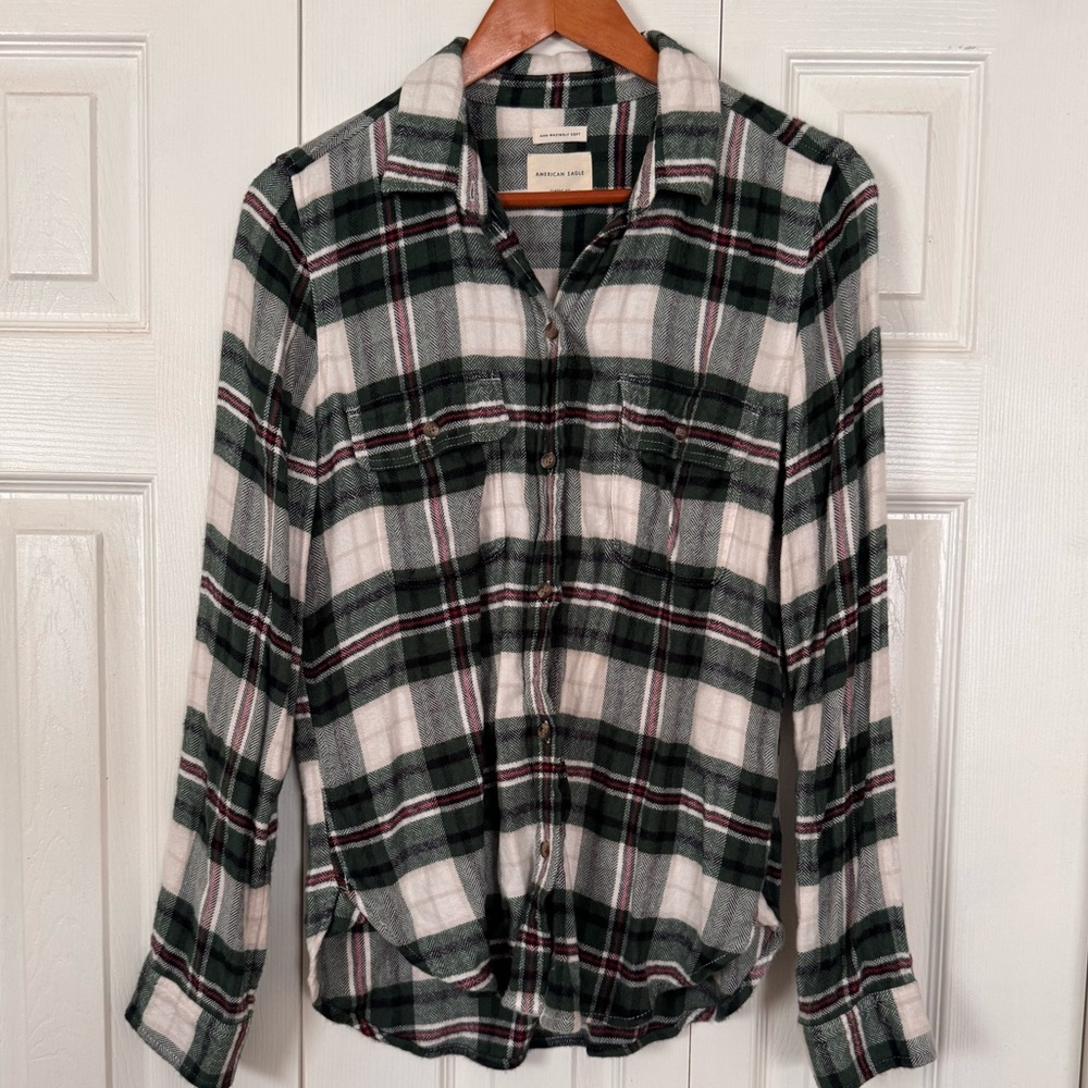 American Eagle Ahh-mazingly Soft Classic Fit Flannel Sz Med